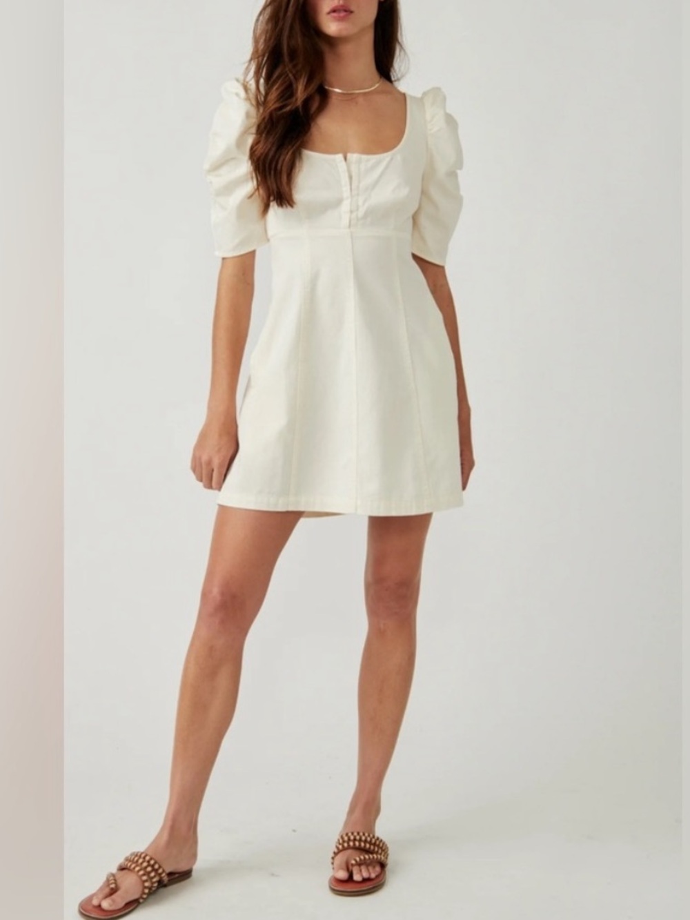 Free People Puffed Sleeve Mini Dress